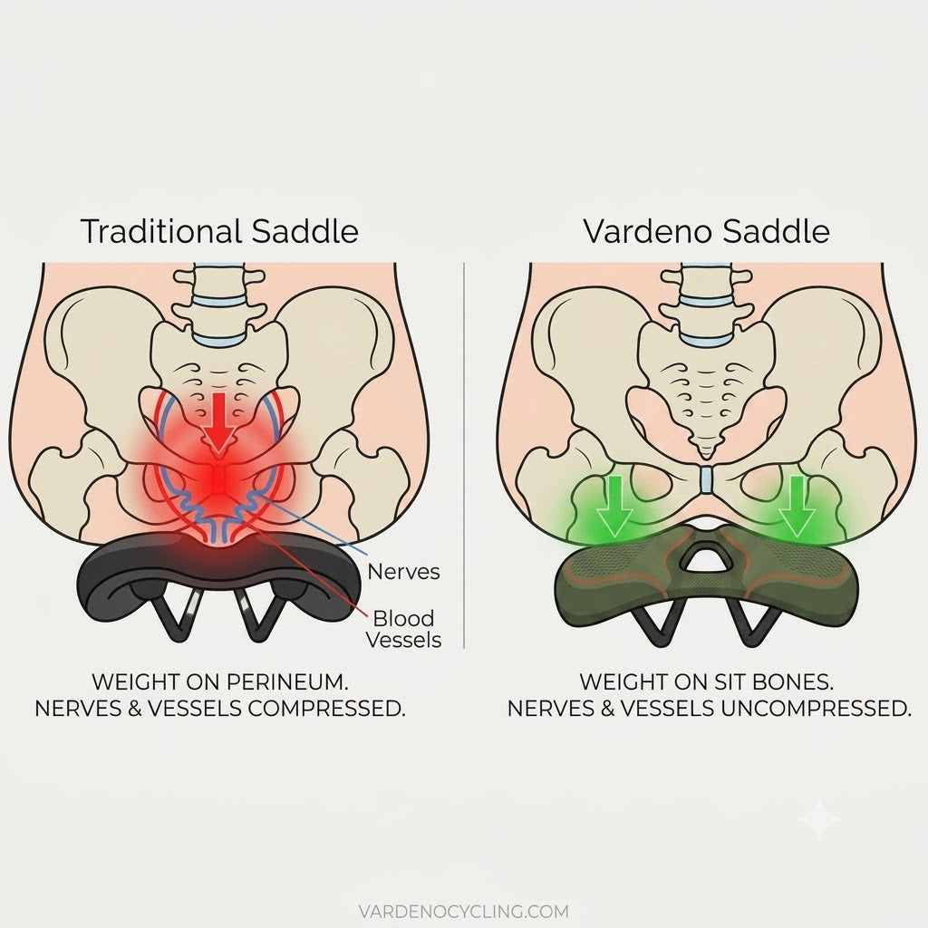 Vardeno Ride Saddle — ergonomic bicycle saddle